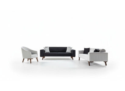 Luxury sofa set three-seater 3+3+1 seat fabric sofa armchair textile style