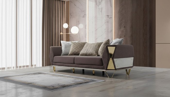 Three-seater sofa 3 seat sofas living room couch fabric couches furniture gray