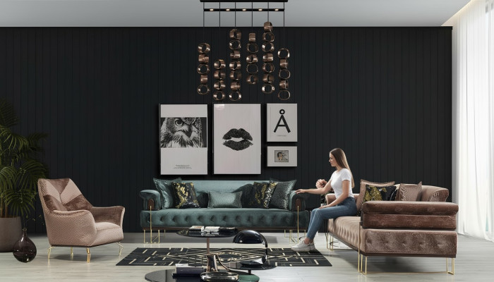 Sofa set Sofa suite Sofas armchair 3+3+1 seater fabric modern