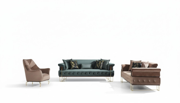 Sofa set Sofa suite Sofas armchair 3+3+1 seater fabric modern