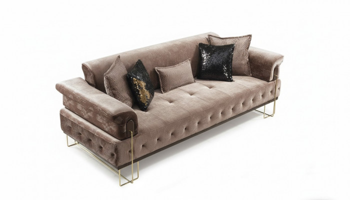 Luxury three-seater brown sofa 3-seater sofas design modern design furniture