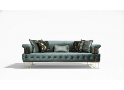 Sofa 3-seat sofas seating design couch three-seater luxury metal with fabric