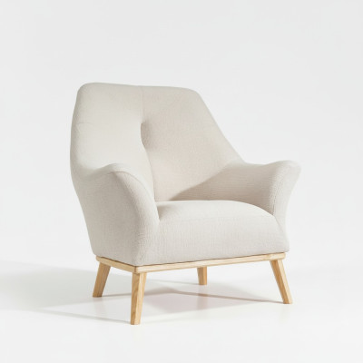 Relax Club Chair 1 Seater White Living Room Luxury Design Furniture Textile