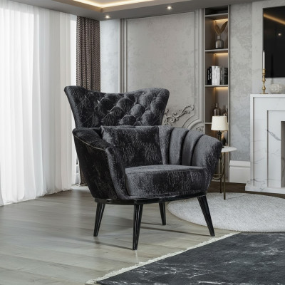 Furniture Design Armchair Modern Design Armchair Textile Living Room Black