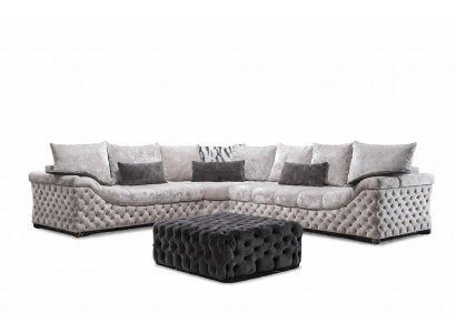 Beige sectional sofa design couch wood with fabric living room L shape sofas new