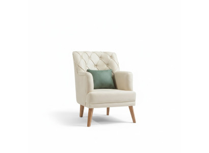 Living room armchair furniture modern fabric lounge textile faux leather beige