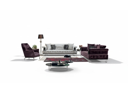 Luxury suite sofa set 3+3+1 seat sofa sofas armchair wood with metal