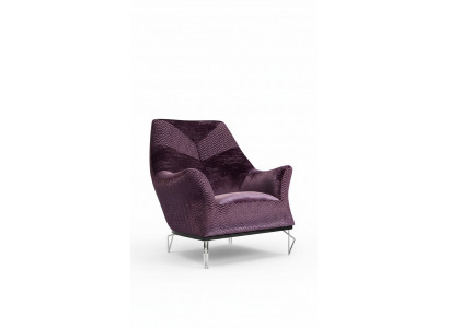 Armchair Single-Seater 1-Seater Upholstered Seat Designer Seat Fabric Modern Purple