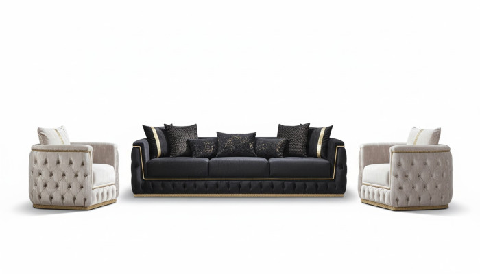 Sofa set suite sofas sofa armchair three-seater 3+3+1 seater fabric