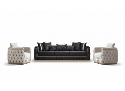 Sofa set suite sofas sofa armchair three-seater 3+3+1 seater fabric