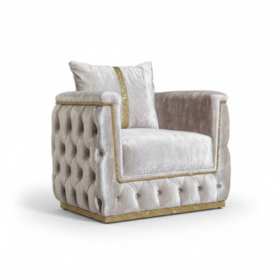 Armchair Seat Modern Design Living Room Upholstery Metal with Textile