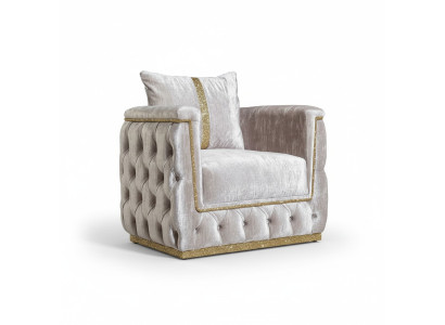 Armchair Seat Modern Design Living Room Upholstery Metal with Textile