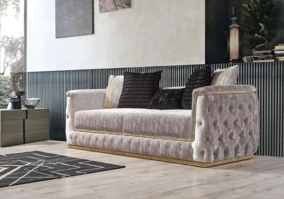 Luxury three-seater sofa 3-seater sofas seating design couch furniture new beige