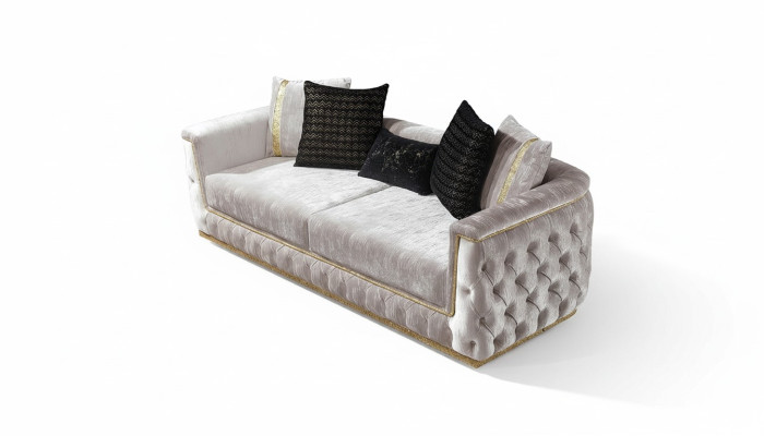 Luxury three-seater sofa 3-seater sofas seating design couch furniture new beige