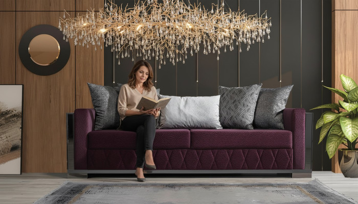 Modern couch sofas design sofa three-seater seating burgundy sofa 3-seater