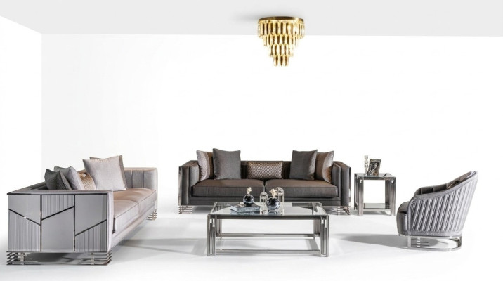 Sofa set 3+3+1 seater coffee table side table sofa armchair set 5-piece.