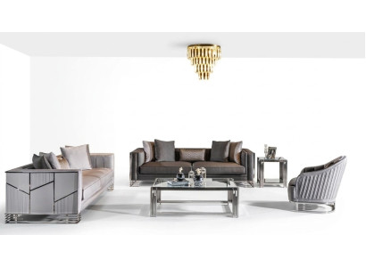 Sofa set 3+3+1 seater coffee table side table sofa armchair set 5-piece.