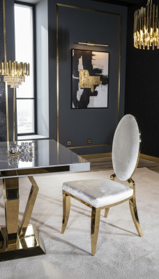 Dining room chair white luxury metal with textile chairs style modern armchair