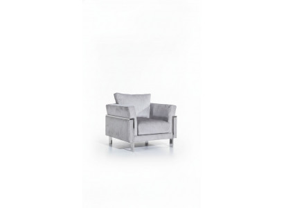 Wohnzimmer Sessel Designer Polster Stoff Textil 1er Stil Modern grau
