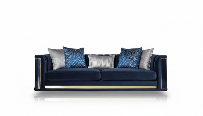 Luxury Three-Seater Sofa 3-Seater Sofas Seating Design Furniture Couches Black