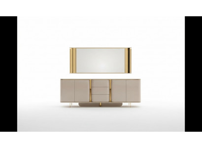 Living room sideboard mirror material wood with metal style modern beige