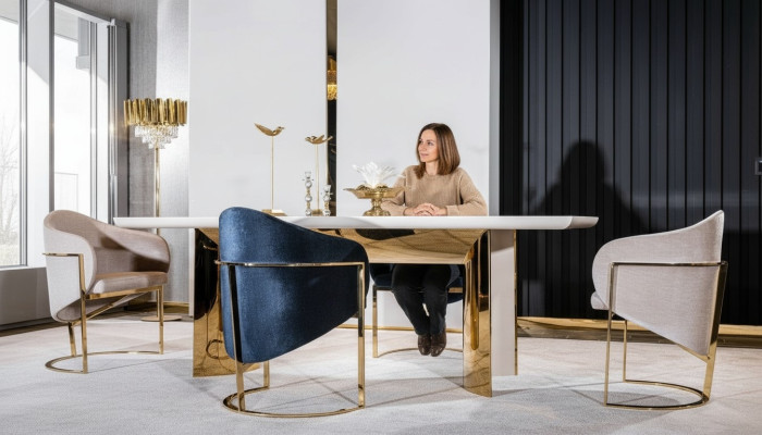 Dining room chair luxury chair metal with textile new chairs style modern