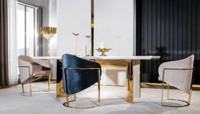 Dining room chair luxury chair metal with textile new chairs style modern