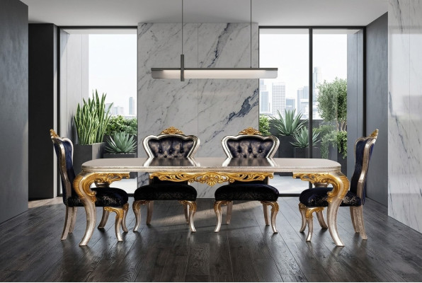 Set of 4x chairs dining chair chair backrest luxury dining dining style baroque 4-piece.