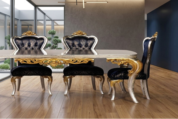Dining chair 1x chair wood luxury dining room dining style baroque rococo chairs new