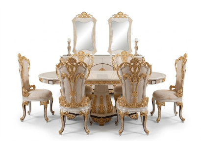 Luxury dining room dining table chair wood tables table baroque dining chairs furniture group
