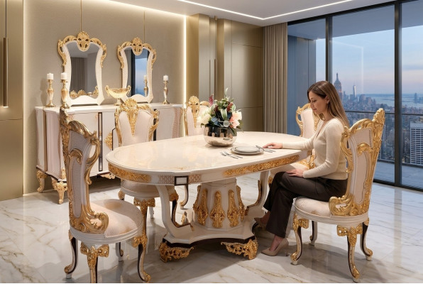 Luxury dining table dining table dining room wood tables baroque dining furniture new