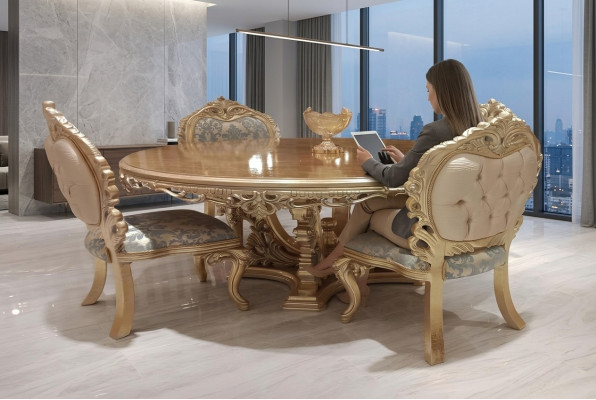 Round dining table dining room table dining room tables table baroque dining luxury furniture wood