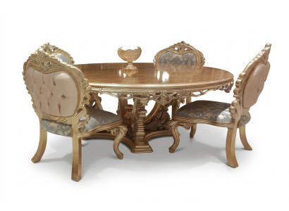 5-piece classic dining room set with round table and chairs