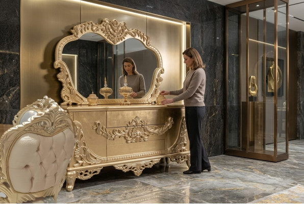 Sideboard Mirror Luxury Group Dresser Set Dressers Cabinet Sideboards Gold