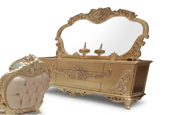 Sideboard Mirror Luxury Group Dresser Set Dressers Cabinet Sideboards Gold