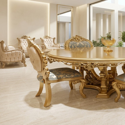 Dining room chair chair chairs wood luxury dining room dining fabric style baroque armrest
