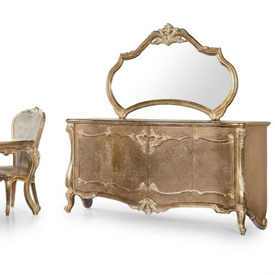 Set dresser with mirror ensemble, wooden group dressers, sideboard furniture, baroque.