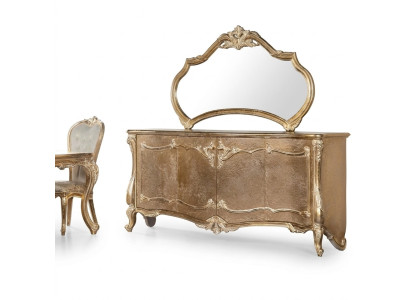 Set dresser with mirror ensemble, wooden group dressers, sideboard furniture, baroque.
