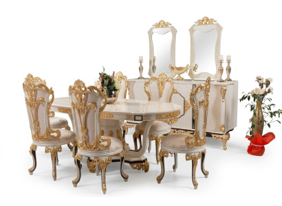Elegant dining room set in gold for sophisticated interiors