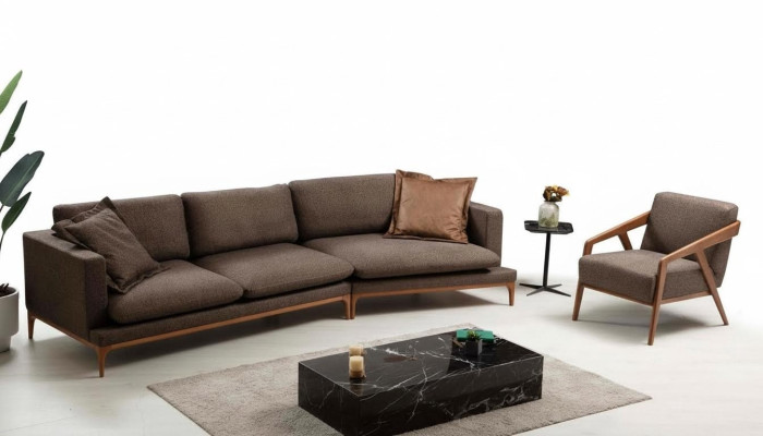 Sectional sofa, living room sofas, fabric, luxury, L-shaped corner, wood style, modern furniture, new.