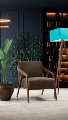 Armchair Seat Living Room 1 Seater Fabric Polyester Style Modern Design Luxury New