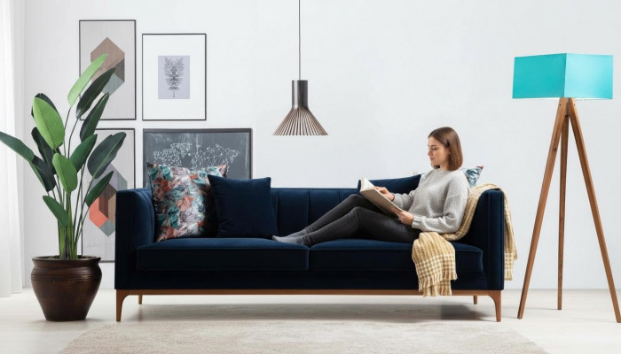 Three-seater sofa, 3-seater sofas, luxury seat, fabric, modern style, textile couches, furniture
