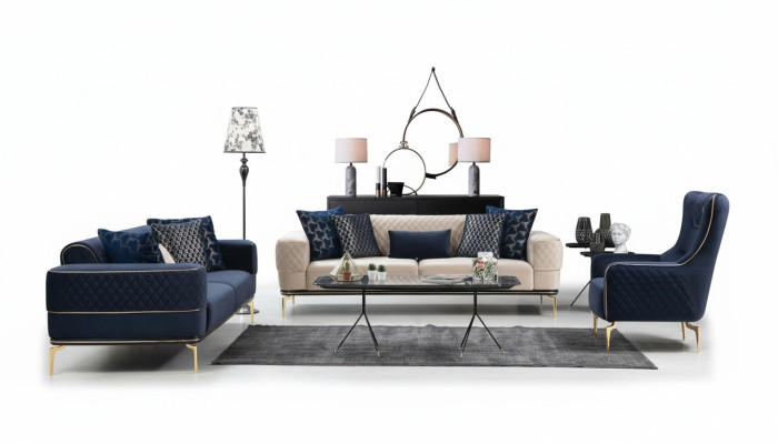 Sofa set luxury armchair sofas three-seater 3+3+1 seat set modern