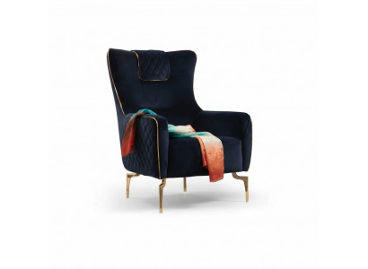 Armchair Wingback Chair Luxury 1-Seater Upholstered Seat Designer Textile Seat Fabric Modern