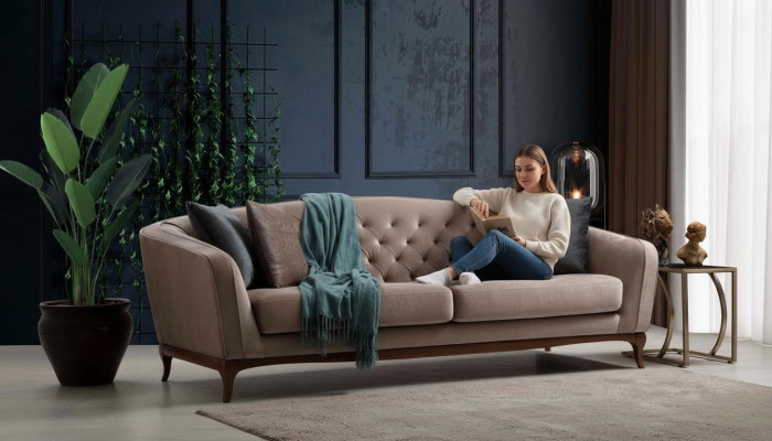 Three-seater sofa 3-seater sofas luxury upholstered couch fabric couches furniture 230cm