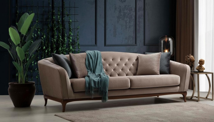 Three-seater sofa 3-seater sofas luxury upholstered couch fabric couches furniture 230cm