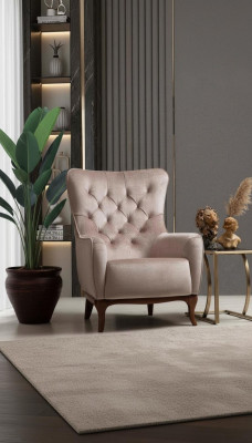 Single-seater armchair luxury 1-seater upholstered seat designer textile fabric modern
