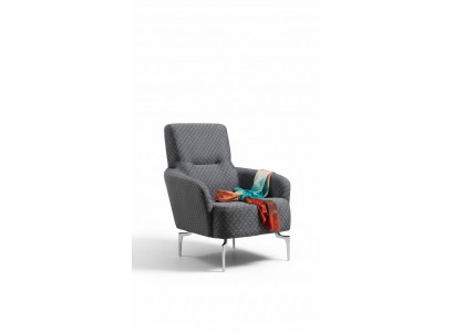 Armchair Single Luxury 1-Seater Upholstered Seat Designer Textile Seat Fabric Modern