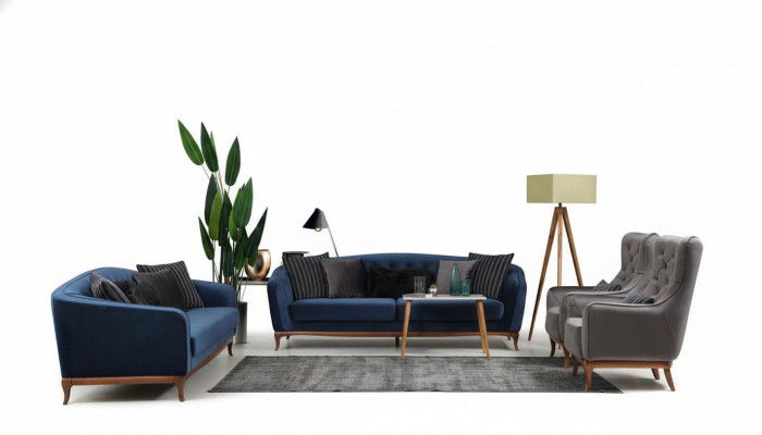 Chesterfield Suite Sofa Suite Luxury Sofa 4+3+1 Seater Group Fabric