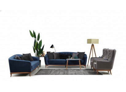 Chesterfield Suite Sofa Suite Luxury Sofa 4+3+1 Seater Group Fabric